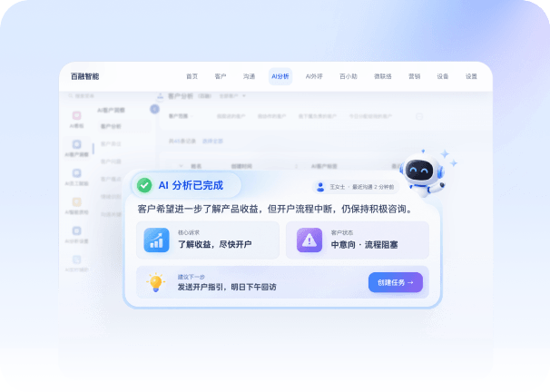 AI 分析客户沟通并生成核心诉求、客户状态和下一步行动建议