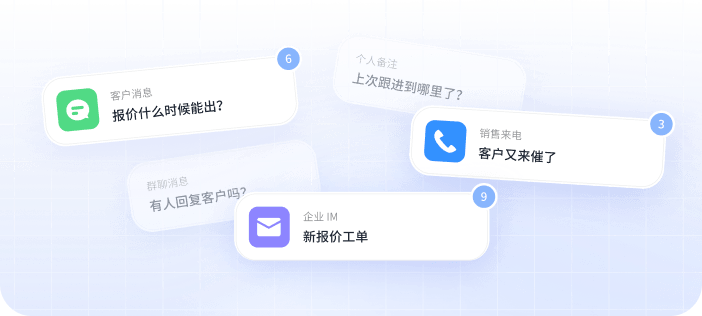 分散在客户消息、销售来电、企业 IM 和个人备注中的客户沟通